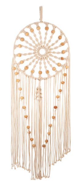 Macrame Dream Catcher with Fringe Wall Decor