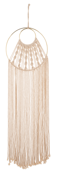 Round Twisted Rib Macrame Wall Decor with Tapered Fringe
