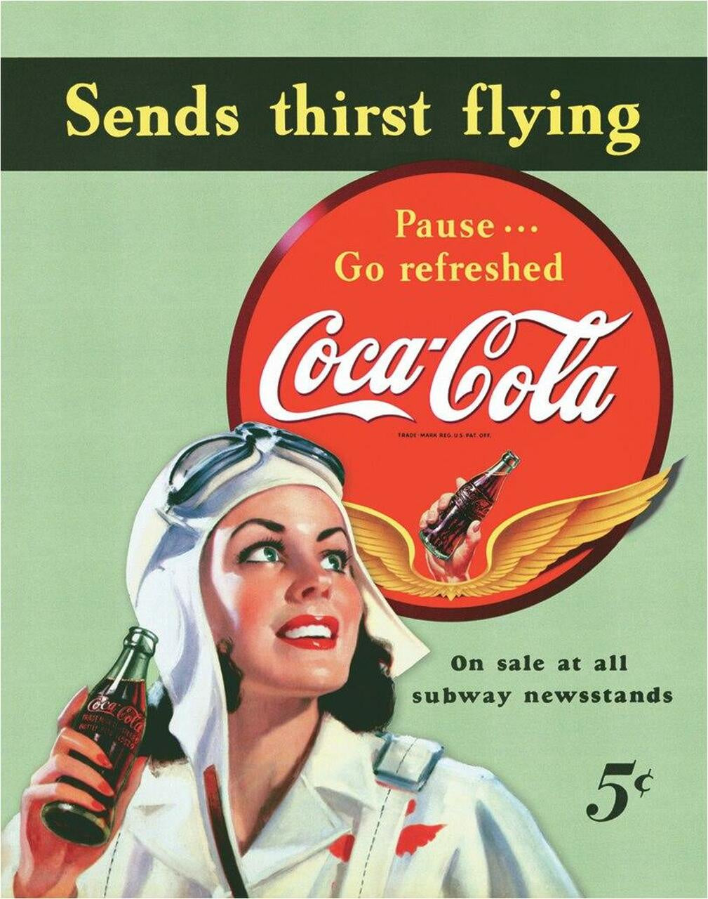 Coca-Cola Sends Thirst Flying - Tin Sign