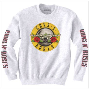 Rock Off - Guns N' Roses 'Classic Text & Logos' Unisex White Sweatshirt