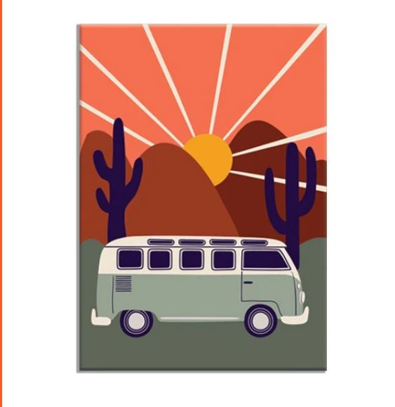 Badge Bomb - Van Life Sunrise Rectangle Magnet