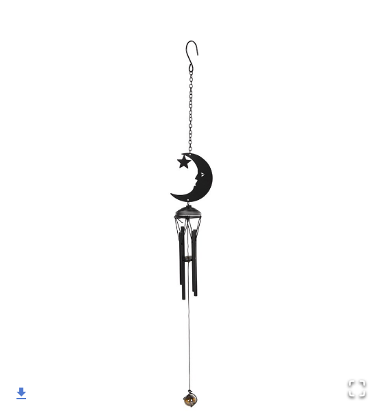 Pacific - Black Crescent Moon Wind Chime 14496