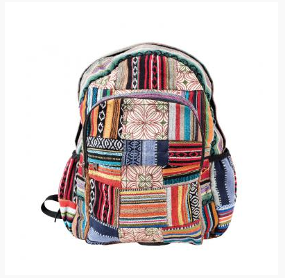 Paths of the Spirits - Multicolor Stripes & Patchwork Backpack