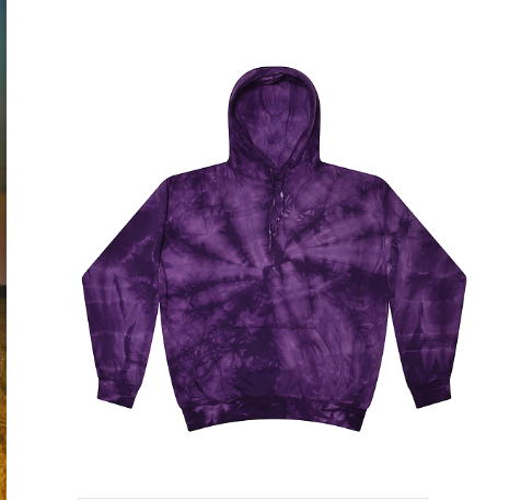 Colortone Tie Dye Pullover Youth Hoodie - Spider Purple