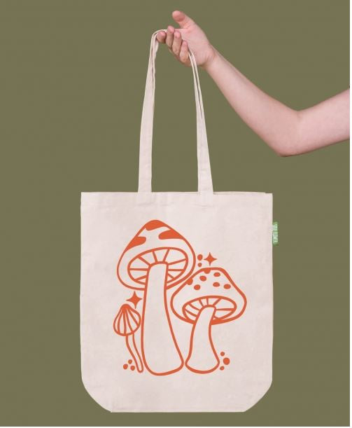 Soul Flower - Three Little Mushrooms Tote Bag