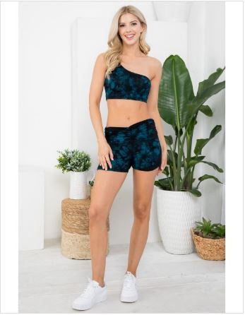 Kathmandu - Tie-Dye Half Shoulder Crop Tank Top