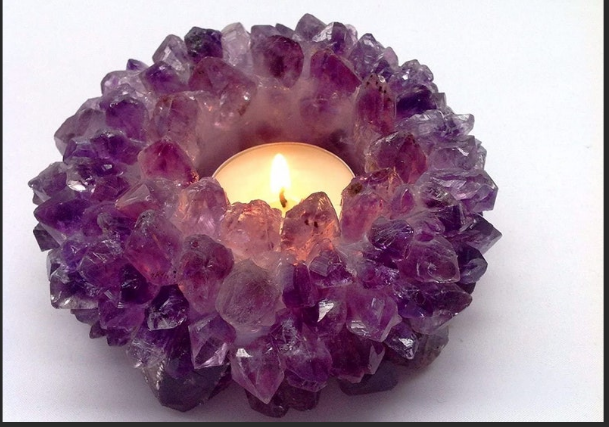 Capstone - Amethyst Points Terra Tealight Holder