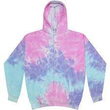 Colortone Tie Dye Zip Up Hoodie - Cotton Candy