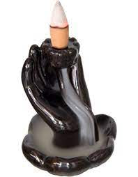 Ceramic Backflow Incense Burner - Small Mudra Hand