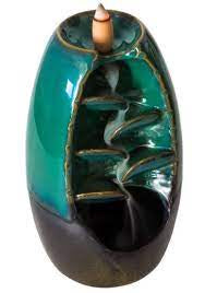 Ceramic Backflow Incense Burner - Cascading Leaves