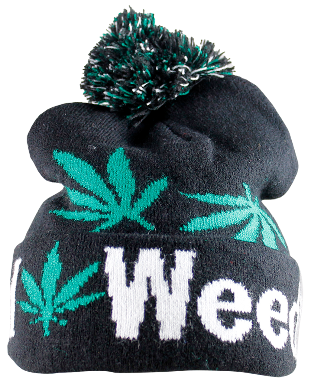 Bleack Weed Leaf Pom Pom Hat