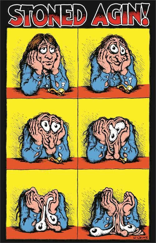 R. Crumb Stoned Agin Poster