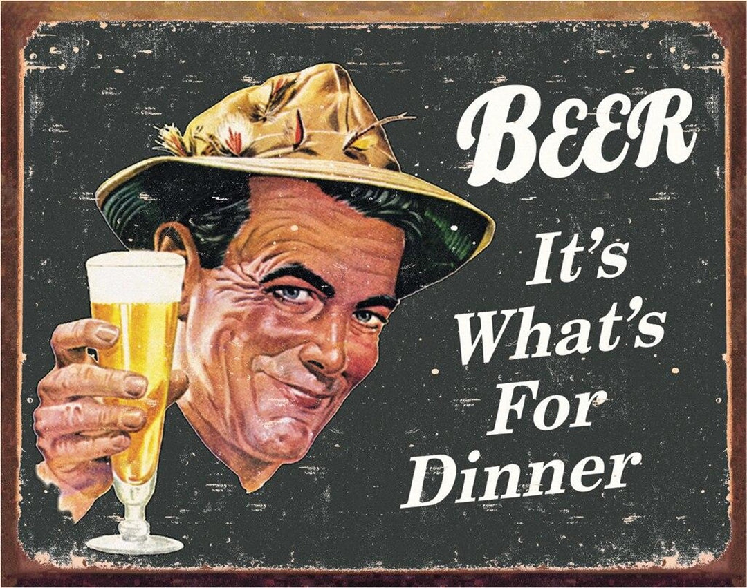 Ephemera - Beer for Dinner Tin Sign