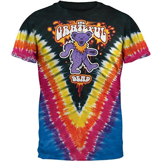 Liquid Blue - Grateful Dead "Liquid Bear" V Tie Dye T-Shirt