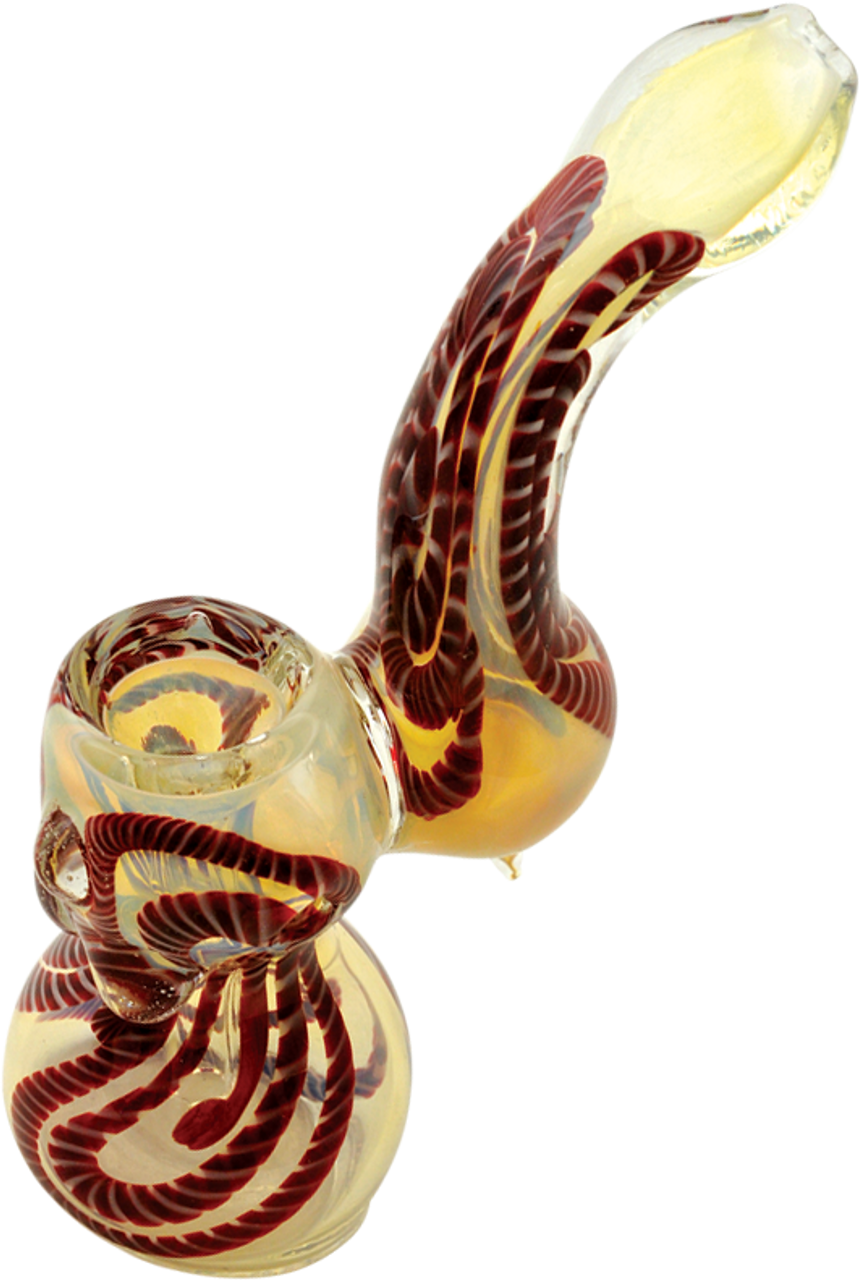 6" Color Innerwork Twisty Cane Glass Pipe
