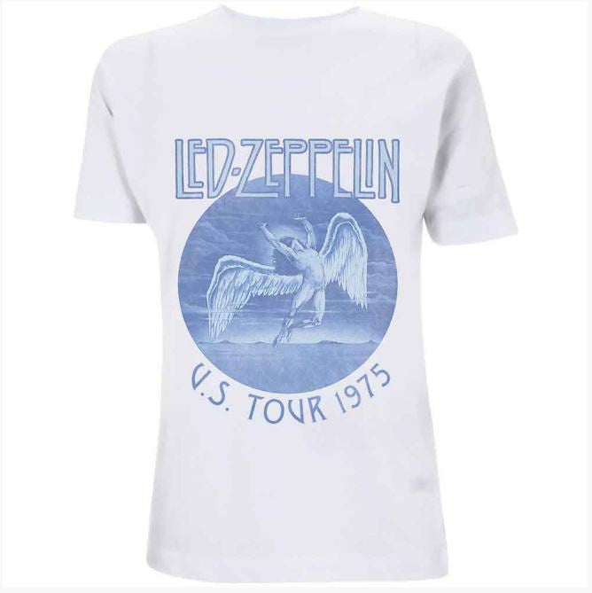 Rock Off - Led Zeppelin "Tour '75" White Unisex T-Shirt