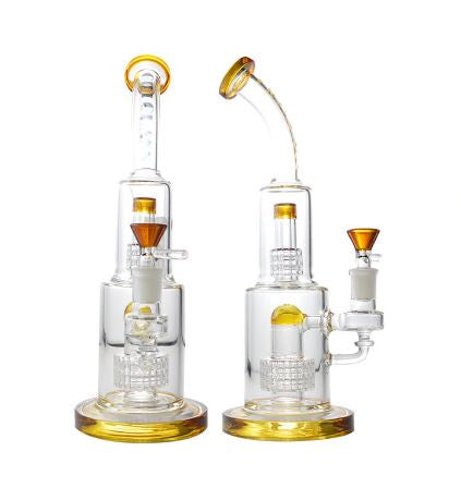 Gili Glass 11.5" Offset Tube Shift w/Dual Stereo Matrix Perc Pipe