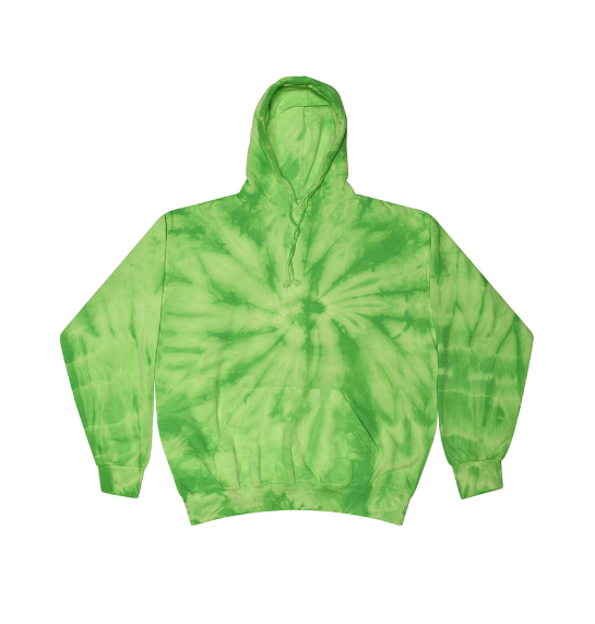 Tie Dye Pullover Youth Hoodie - Spider Green
