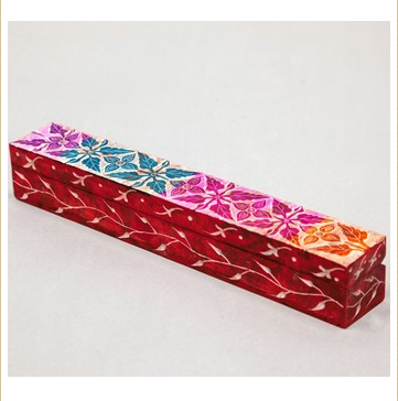 India Arts - Tie Dye Floral Soapstone Box Ash Catcher