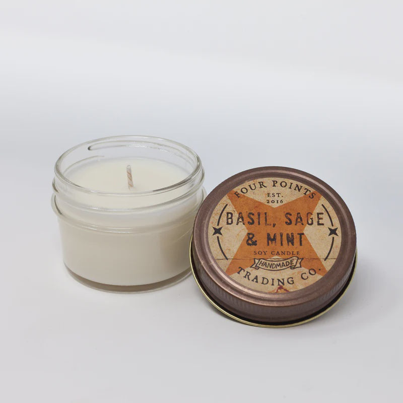 Four Points 4oz Soy Candle - Basil, Sage, & Mint