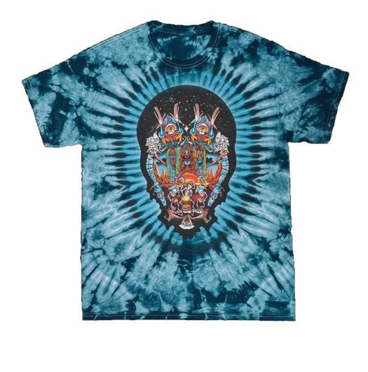 Calix Blue Round Neck Tie Dye Shirt with High Density Print