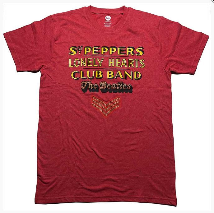 Rock Off - The Beatles "Sgt Pepper Stacked" Embellished Unisex T-Shirt