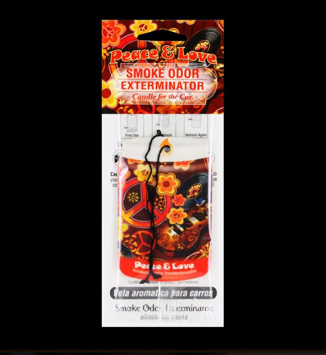 Peace & Love Smoke Odor Exterminator Car Freshener