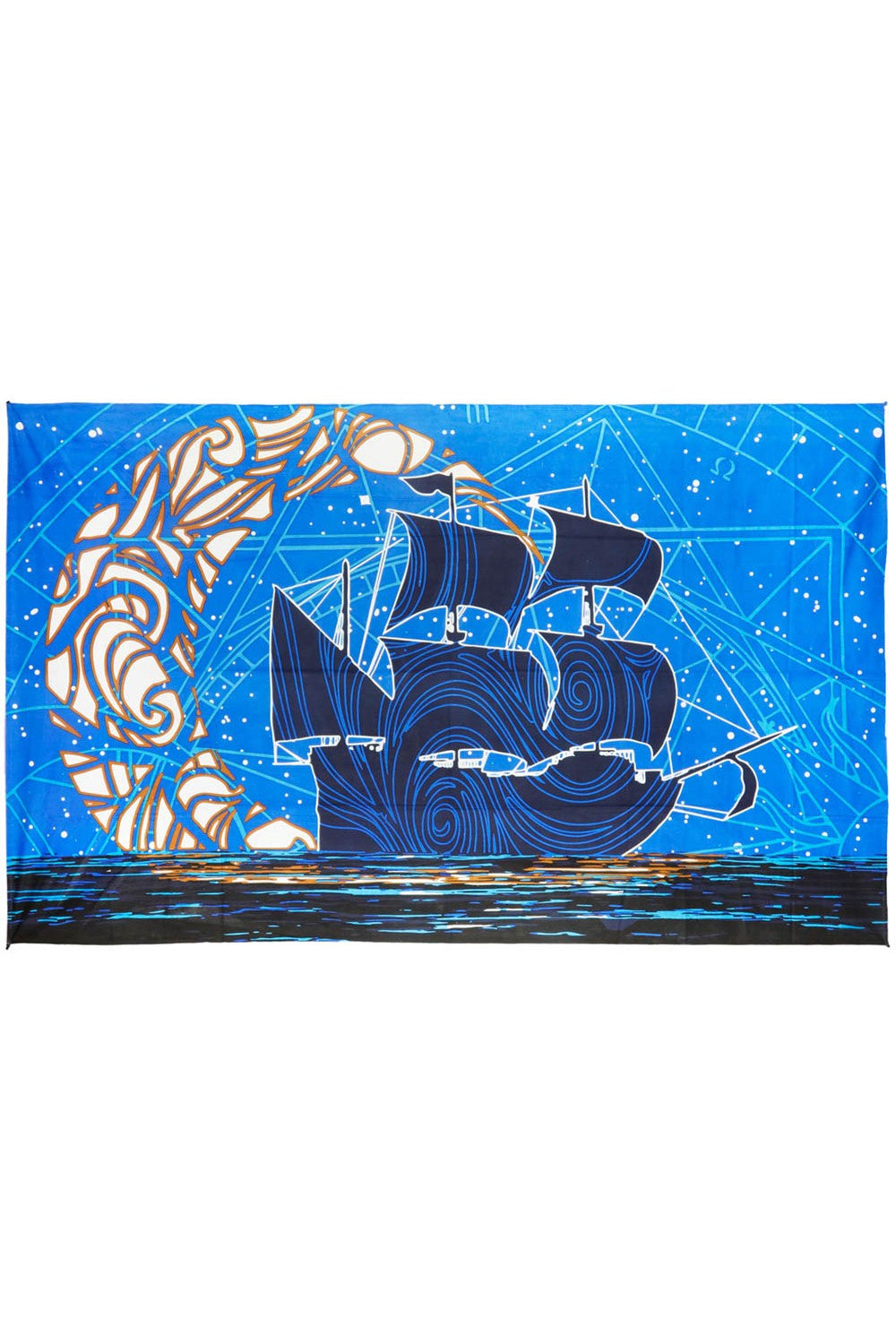 3-D Moon Glow Ship Tapestry
