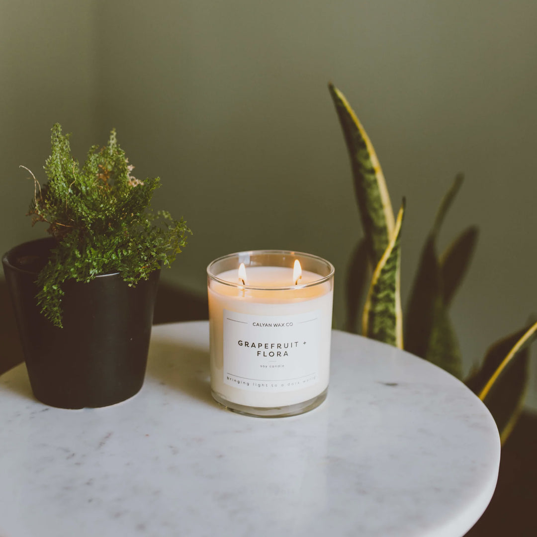 Grapefruit + Flora Glass Tumbler Soy Candle 8.8oz
