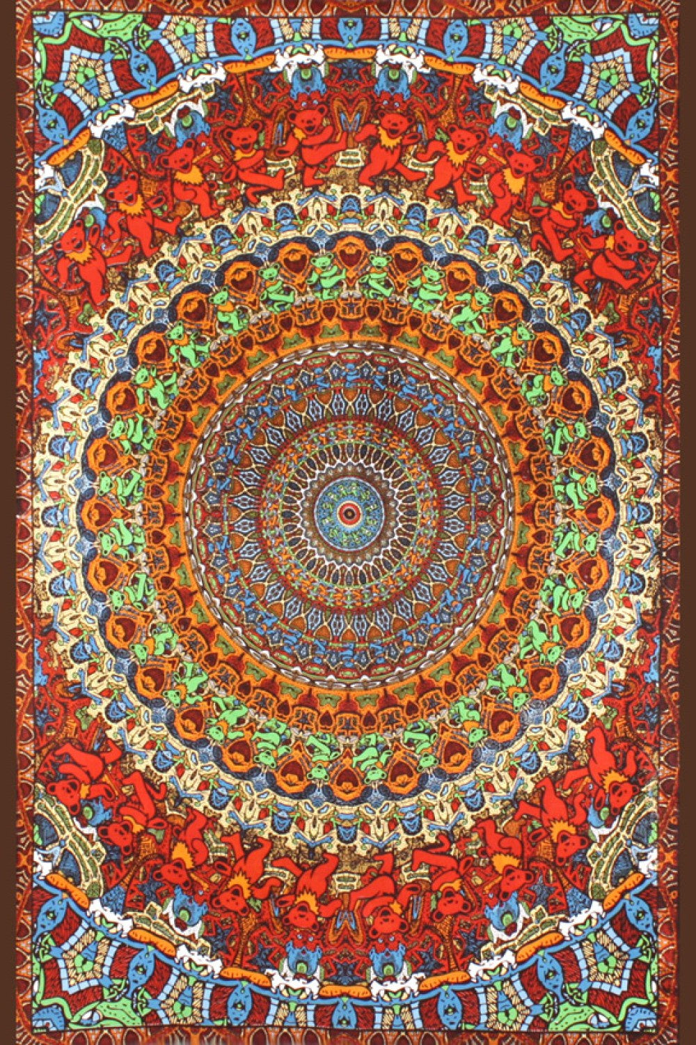 3D Grateful Dead Bear Vibrations Tapestry 60x90