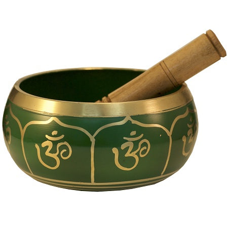 4" Green Om Singing Bowl