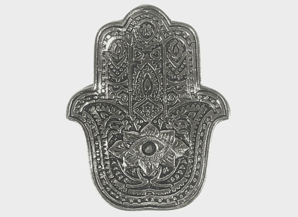 5" Hamsa Aluminum Incense Burner