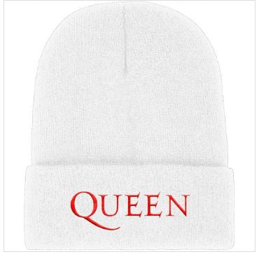 Rock Off - Queen "Logo" Unisex White Beanie Hat