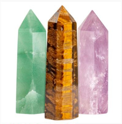 Benjamin - Carved Obelisk Gemstone Statue