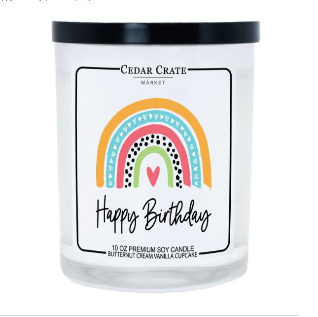 Cedar Crate - Happy Birthday Rainbow Soy Candle
