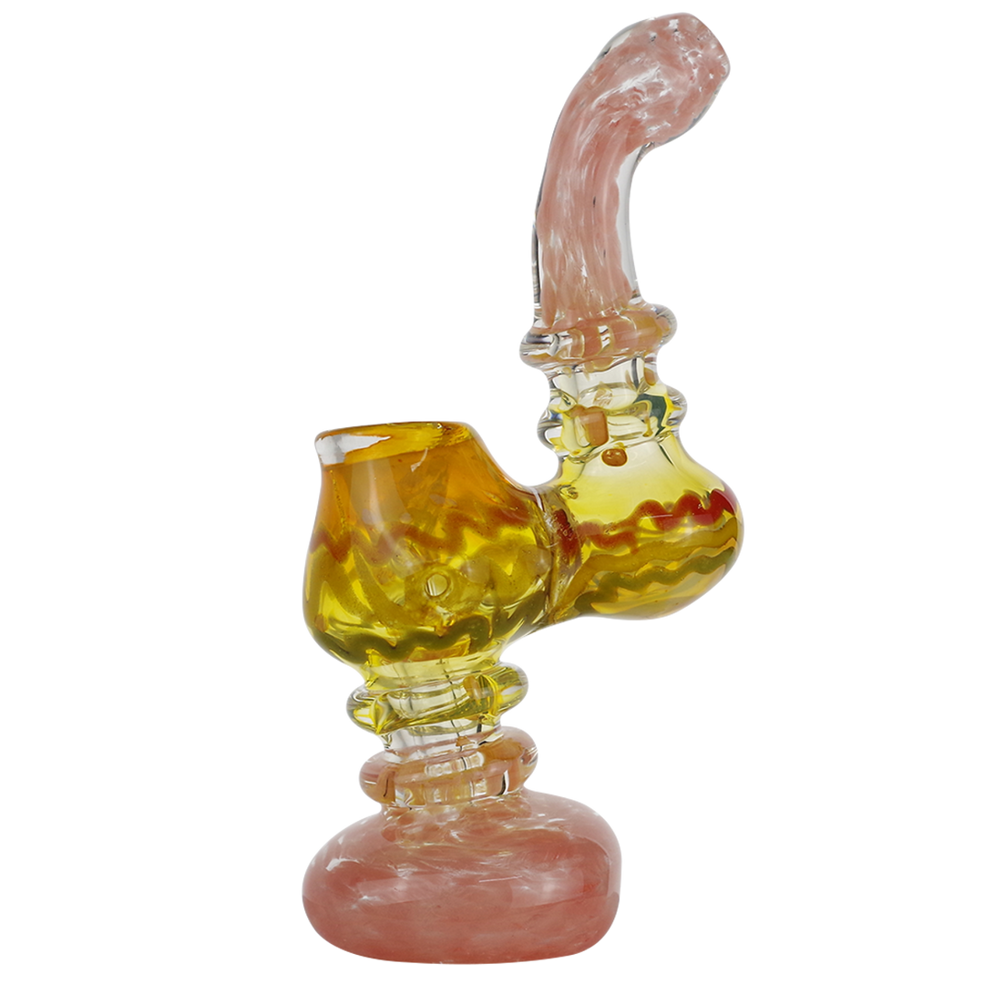 6" Zig Zag Swirl Glass Bubbler Pipe