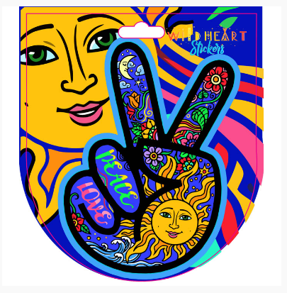 Wild Heart Stickers - Peace Love Hand Window Sticker