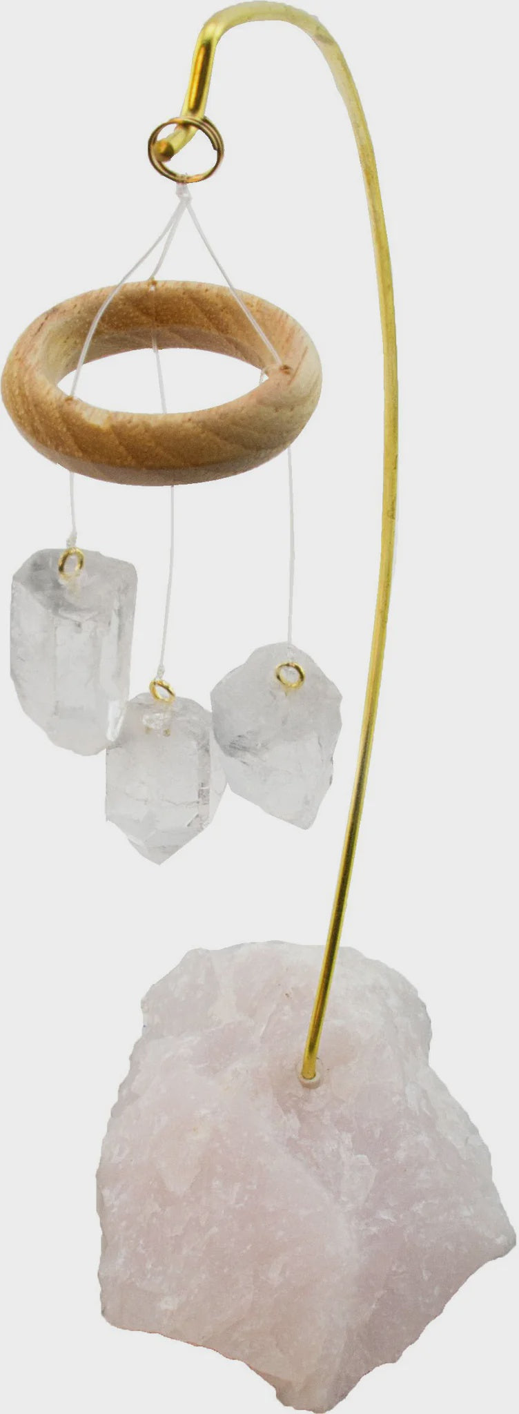 Quartz Crystal Point Desk Windchime 9"