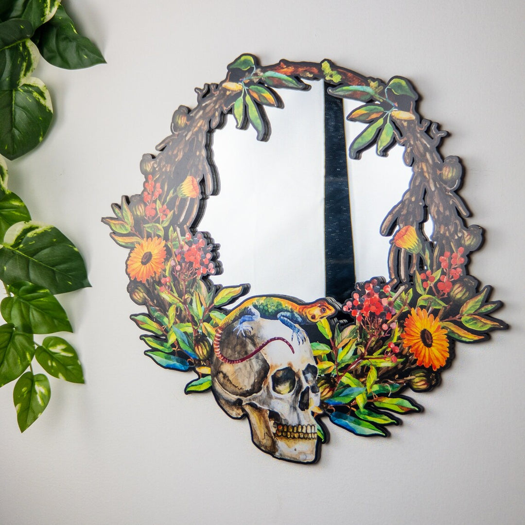 Skull Mirror Wall Hanging