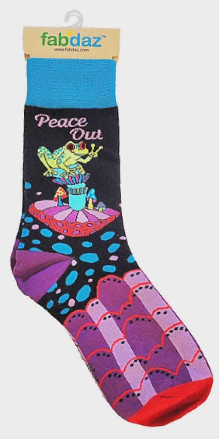 Peace Out Frog Women's Crew Socks