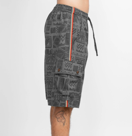 Lakhay's - 90s Print Rasta Cargo Shorts