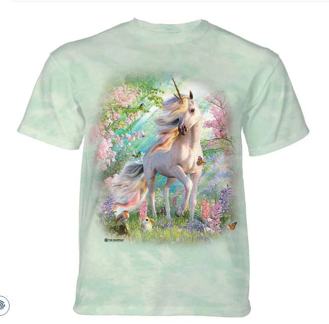 The Mountain - "Enchanted Unicorn" Light Green Tie Dye T-Shirt