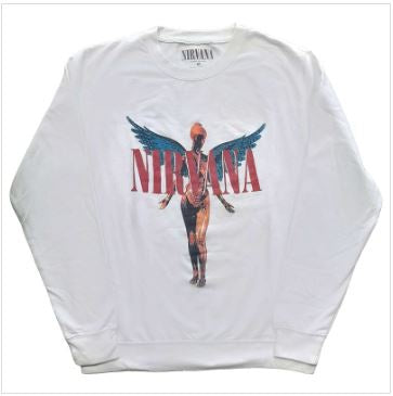 Rock Off - Nirvana 'Angelic' Unisex White Sweatshirt