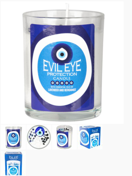 Evil Eye Protection Candle w/Stones