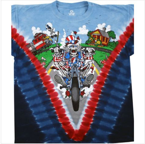 Liquid Blue - Grateful Dead "Moto Sam" V Tie Dye T-Shirt