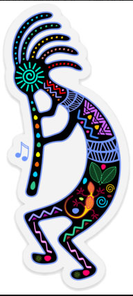 Kokopelli 4.3x2" Sticker