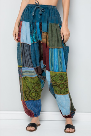 Kathmandu Imports - Cotton Mixed Patchwork Harem Pants