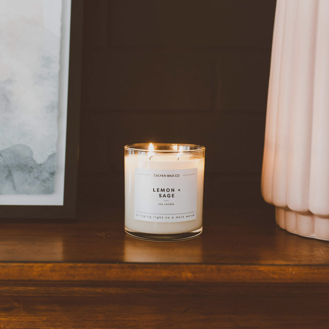 Lemon + Sage Amber Jar Soy Candle 7.2oz