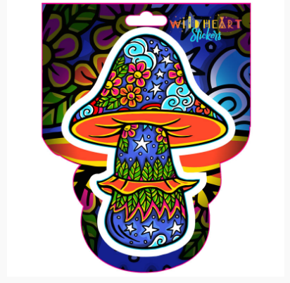 Wild Heart Stickers - Colorful Mushroom Window Sticker