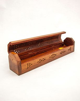 Plain Carved Coffin Incense Burner